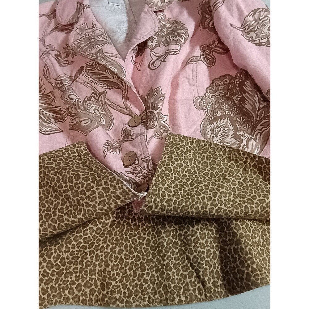 Alexis & Avery Pink Floral Paisley Blazer Jacket Small Cotton Made in USA - Picture 6 of 15